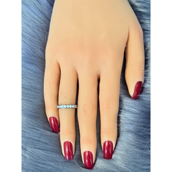 925 Black Band Eternity Cz Ring - Picture 6 of 7